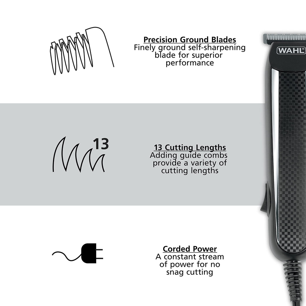 Wahl PowerPro Corded Detailer Trimmer Kit for Mens Grooming – for Beard, Mustache, Stubble, Ear, Nose, & Body Grooming – Model 9686, (Pack of 3)