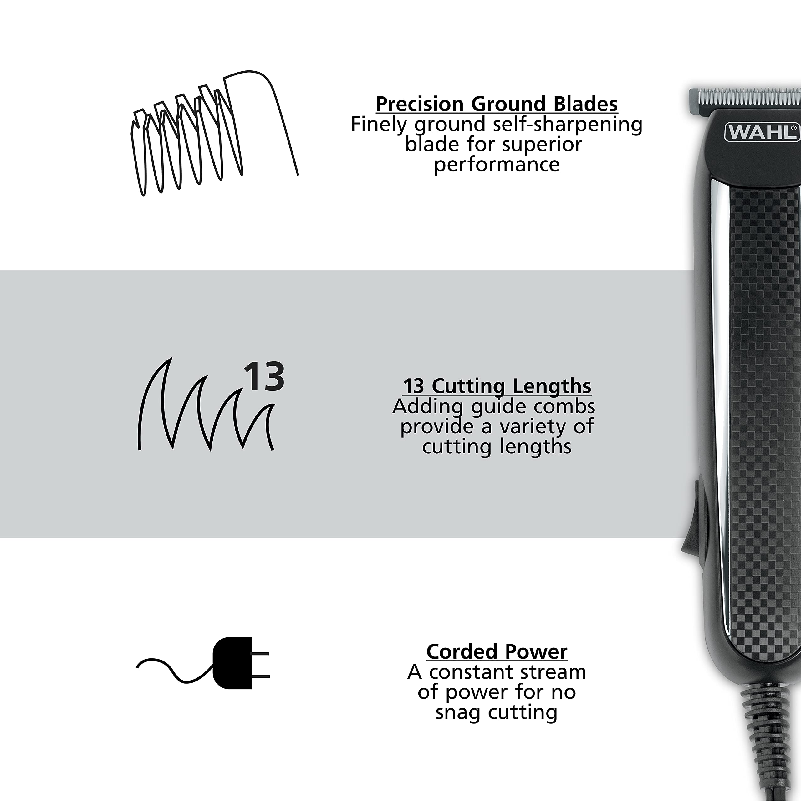 Wahl PowerPro Corded Detailer Trimmer Kit for Mens Grooming – for Beard, Mustache, Stubble, Ear, Nose, & Body Grooming – Model 9686, (Pack of 3)