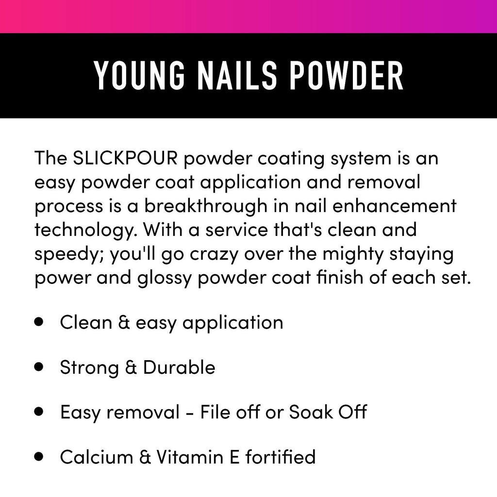 Young Nails SlickPour Dip Powder - Extended Wear Dip Powder Nail Color for use with SlickPour System Prep, Base, Activator & Top Coat, Fortified with Calcium & Vitamin E, Flash & Burn, 15g
