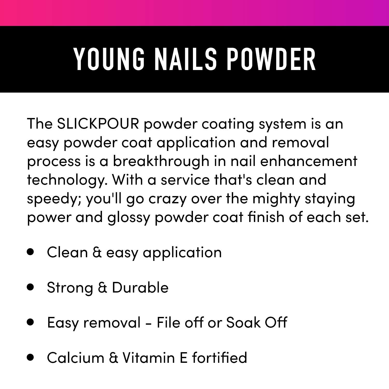 Young Nails SlickPour Dip Powder - Extended Wear Dip Powder Nail Color for use with SlickPour System Prep, Base, Activator & Top Coat, Fortified with Calcium & Vitamin E, Flash & Burn, 15g