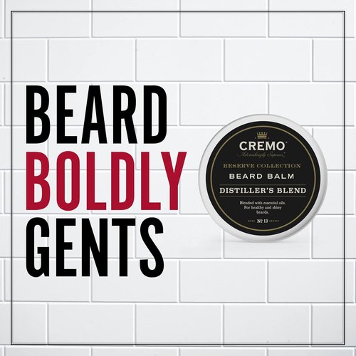 Cremo Beard Balm - Distiller's Blend | Nourishes & Shapes All Lengths of Facial Hair, 2 Ounce