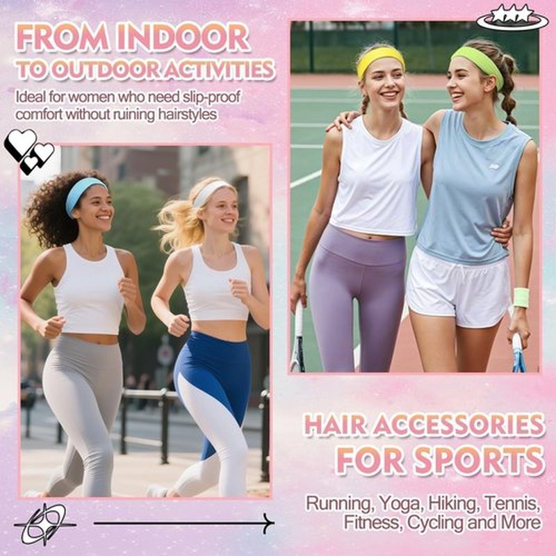 8Pcs Headbands for Women Girls Valentines Day Gifts, Stretchy Soft Neon Head Bands Gift Set Woman Gift for Her Fashion Hair Accessories hairband Galentines Gifts Christmas Easter Basket Stuffers