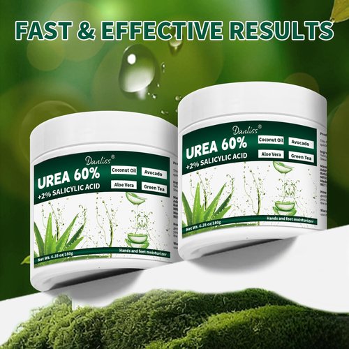 Danliss Urea Cream 60% with 2% Salicylic Acid – Unscented 60 Percent Urea Maximum Strength for Dry, Cracked Heels, Hands, Knees, and Elbows. Dead Skin Remover & Callus Repair Treatment 6.35 oz