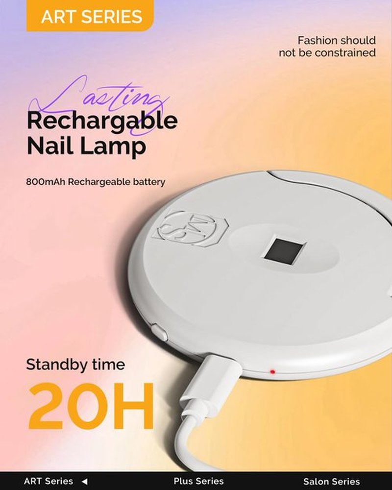 MelodySusie Pocket-Sized Cordless UV Nail Lamp, P-Art04M Rechargeable UV LED Light Featuring Smart Sensor & Foldable Design Flash Cures All Soft Gels, Especially Half-Cured Gel, Base & Top Coat