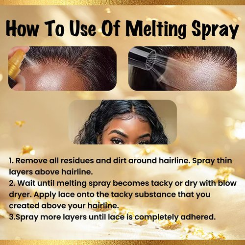 Brzeaf Lace Melting Spray and Holding Spray(120ml), Extreme Hold & Glueless, Melting Spray for Lace Wigs, Strong Natural Finishing Hold, Dries Quickly, Wig Melting Spray & Hair Adhesive for Wigs