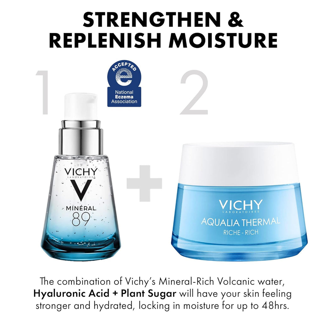 Vichy Aqualia Thermal Facial Moisturizer - Hydrating Cream with Natural Origin Hyaluronic Acid for Dry, Sensitive Skin