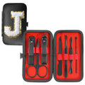 Manicure Set 7 PCS Nail Clippers Kit, Bafezoze Mens Grooming Kit, Initial Christmas Stocking Stuffers for Men Boys Letter J