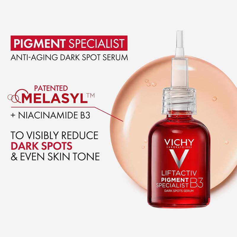 Vichy LiftActiv B3 Serum - 5% Niacinamide & Glycolic Acid for Dark Spot Fading | Alcohol-Free, 1 oz