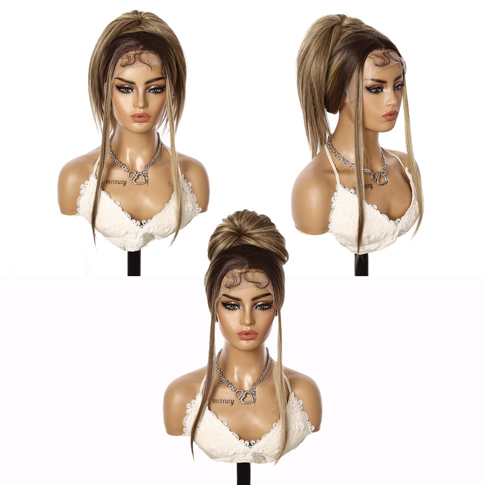 ZWYLWGBCVJ 13×4 Synthetic Lace Front Wig for Women Long Curly Wavy Heat Resistant Fiber Wigs Natrural Hairline and Baby Hair for Daily Party Use (30inch)