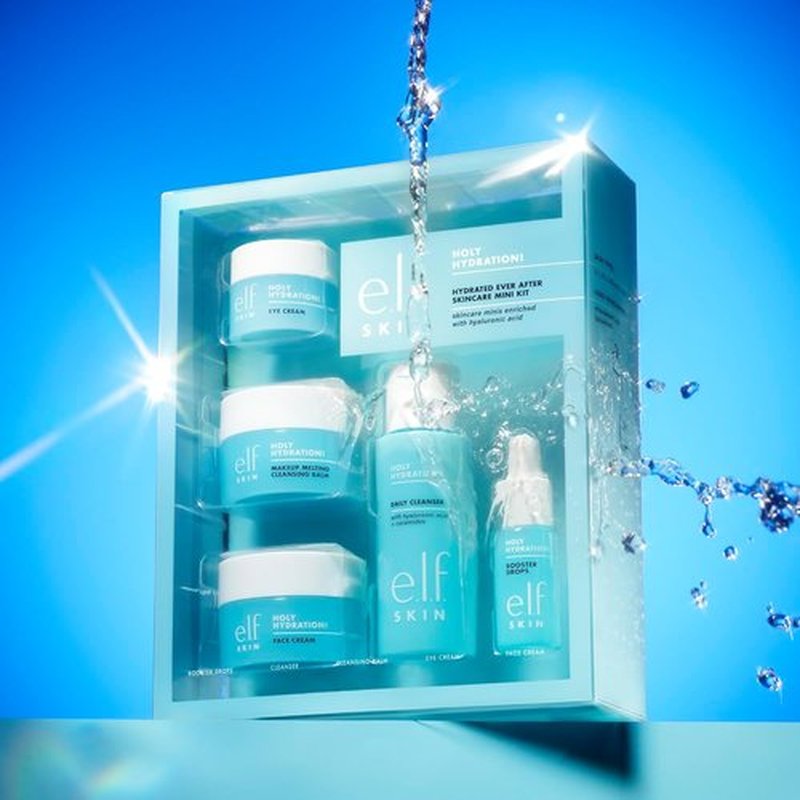 e.l.f. SKIN Holy Hydration! Mini Skincare Kit - Cleanser, Makeup Remover, Moisturizer & Eye Cream