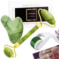 LAVÔNNÉ 100% Authentic Jade Roller and Gua Sha Set for face I Derma Roller I Facial Tools I Real Guasha I Premium Quality I Mother's Day Gift for wife