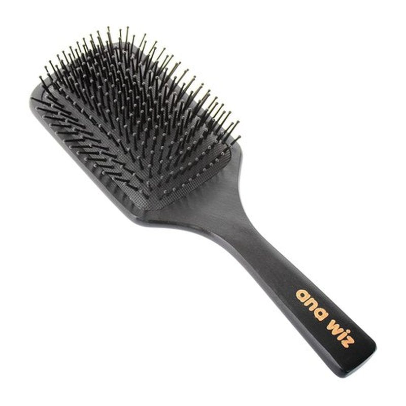 Large Wooden Paddle Hair Brush - Detangles Knots for Sleek Finish | Includes Reusable Brush Bag