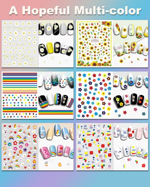 IDDFEVE 36 Sheets Varied Nail Art Stickers, All Holiday Variety Pack Seasonal Nail Decals, Self-Adhesive Pegatinas Uñas Colorful Design for Flowers Butterflies Luminous Star Halloween Christmas