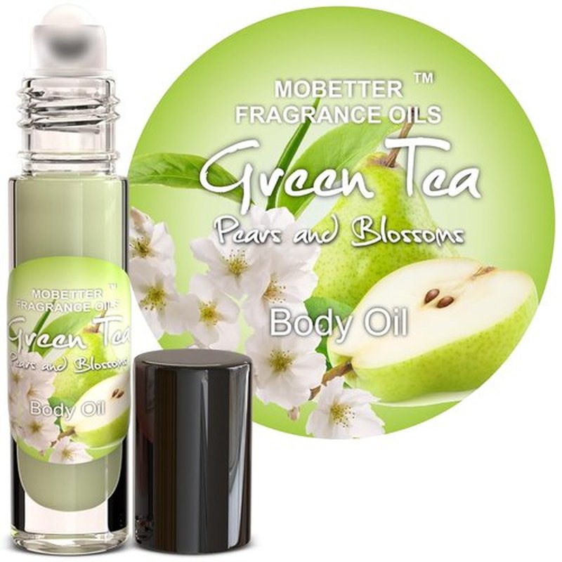 MOBETTER Fragrance Oils - Green Tea Pears & Blossoms Body Oil | Refreshing Scent for All-Day Wear