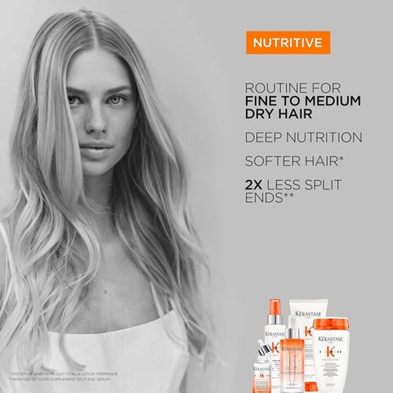 Kerastase Nutritive Bain Satin Shampoo & Lait Vital Conditioner Set | Moisture-Rich Care for Fine to Medium Dry Hair