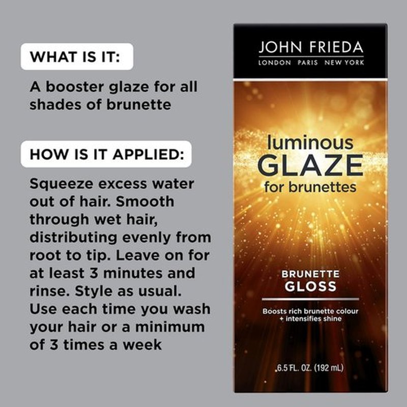 John Frieda Brilliant Brunette Hair Gloss - Enhance Rich Color & Boost Shine | 6.5 Oz