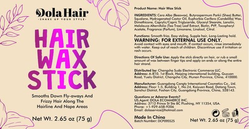 Dolahair Hair Wax Stick - Flyaway Control and Styling Pomade for Kids, Women, and Men - Accessorie Slick Back Hair Brush Kit Hair Bun Maker (Pack of 4)