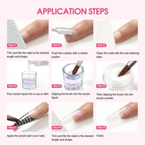 COSCELIA Acrylic Nail Kit with Everything, Professional Acrylic Powder Glitter Decoration Powder Extension Nails Art Kit Rhinestones Manicure