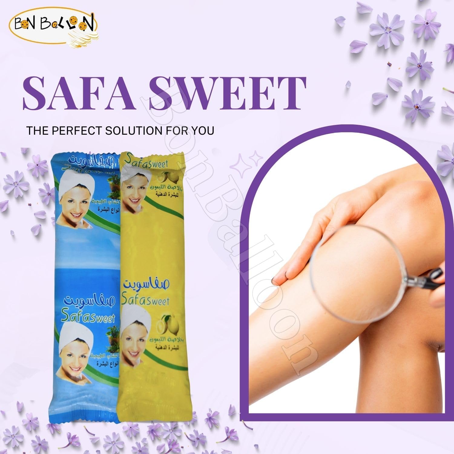 Sweet With Lemon Extract & Natural Herbals Wax Sugaring Paste Sugar Waxing Hair Removal All Body Parts Bikini Underarms Remover (2 Packets X 4.23 oz / 120 gm) Total : 8.46 oz / 240 gm)