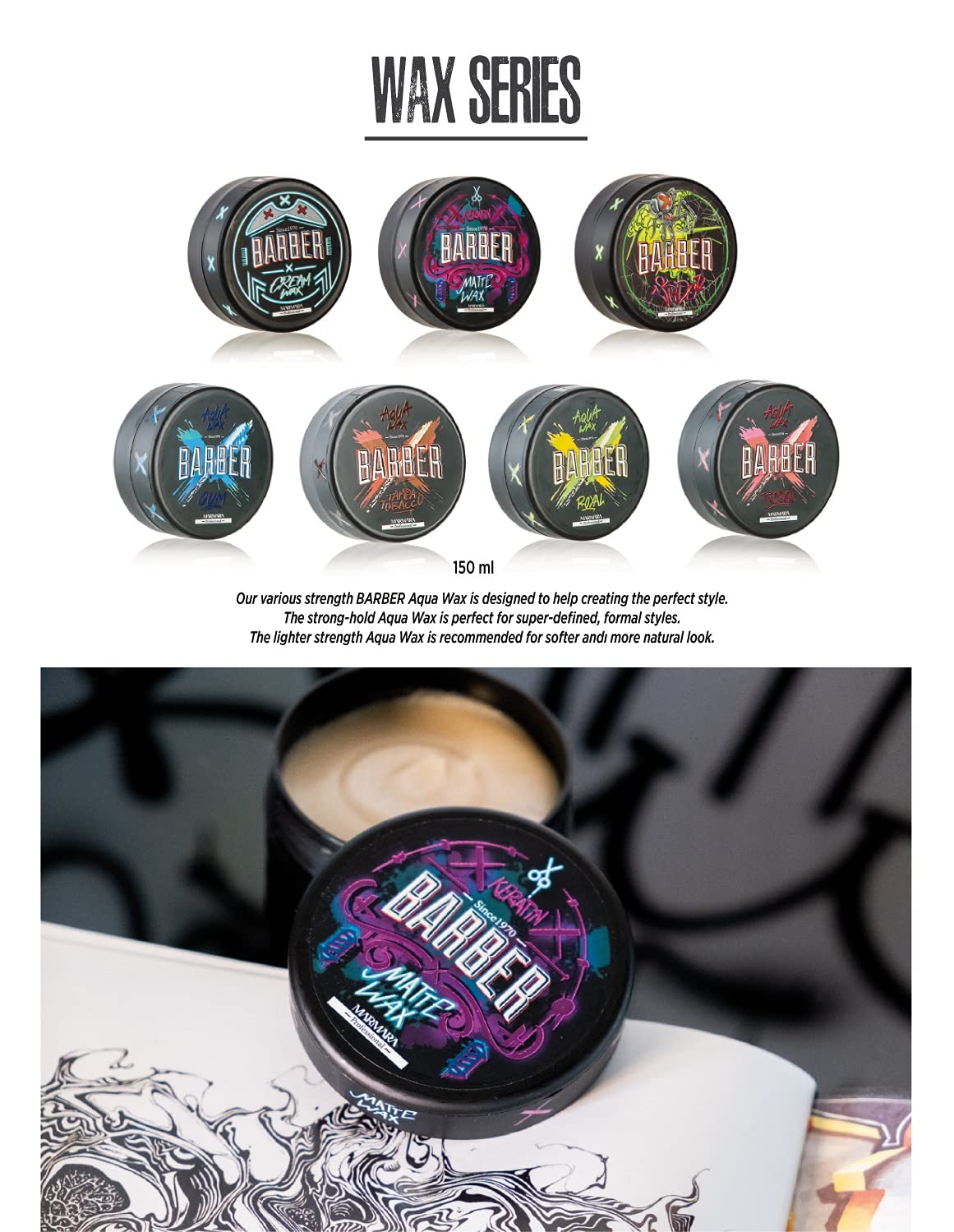 barber marmara Space Wax Series 100ml Hair Styling Wax