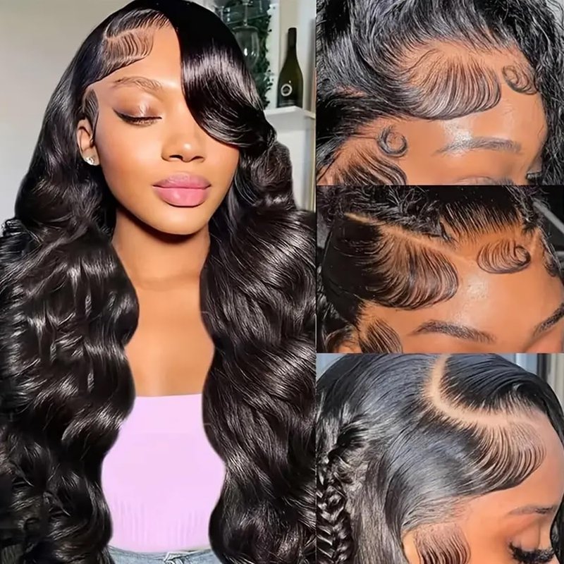 URUNIK HD Transparent Body Wave Lace Front Wigs Human Hair Pre Plucked Pre Cut 22 Inch Glueless Body Wave Human Hair Wig 250 Density 13x4 Lace Frontal Wigs For Black Women