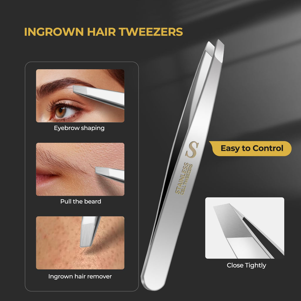 WSYUB Professional Blackhead Tweezers,Ingrown Hair Removal Kit
