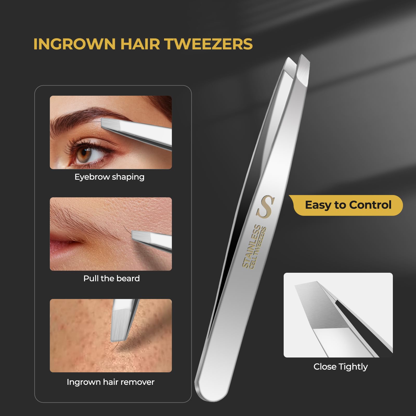WSYUB Professional Blackhead Tweezers,Ingrown Hair Removal Kit