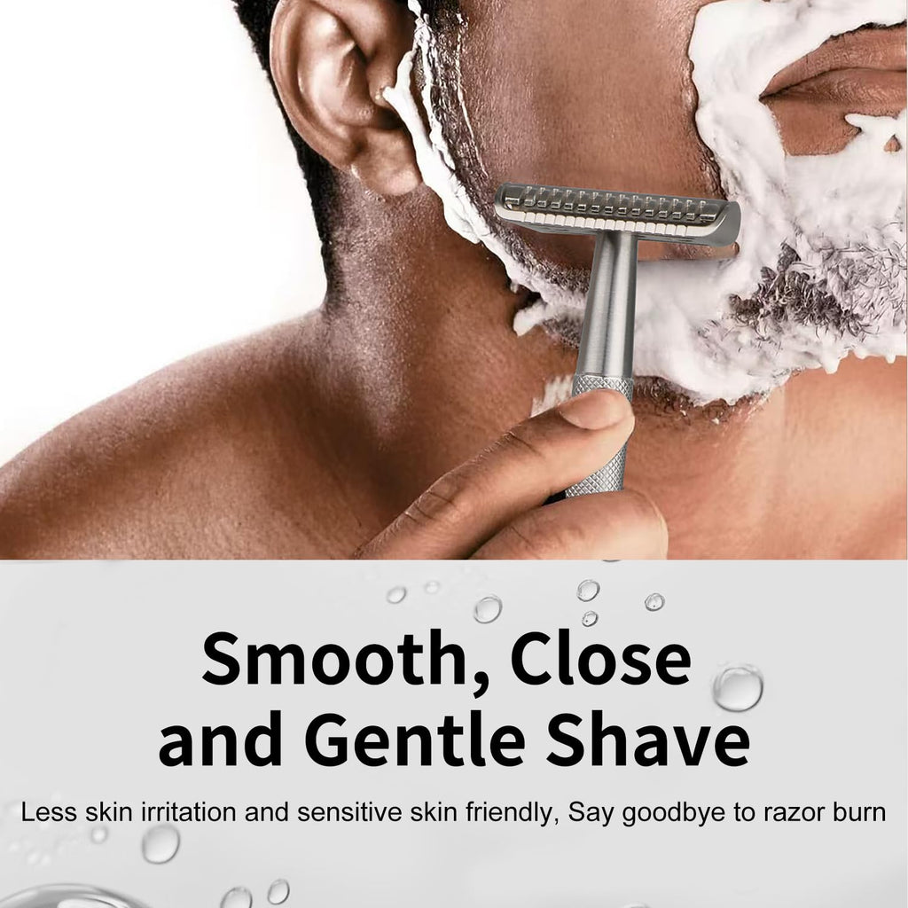 Double Edge Safety Razors for Men, Stainless Steel Single Blade Razor