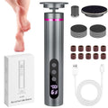 Electric Foot Callus Remover, 2 in 1 Callus Remover for Feet, 9 Adjustable Speeds with Sandpaper Disk and Nail Drill Bits, Digital Display, Rechargeable Pedicure Tools for Dead Skin(Gray)