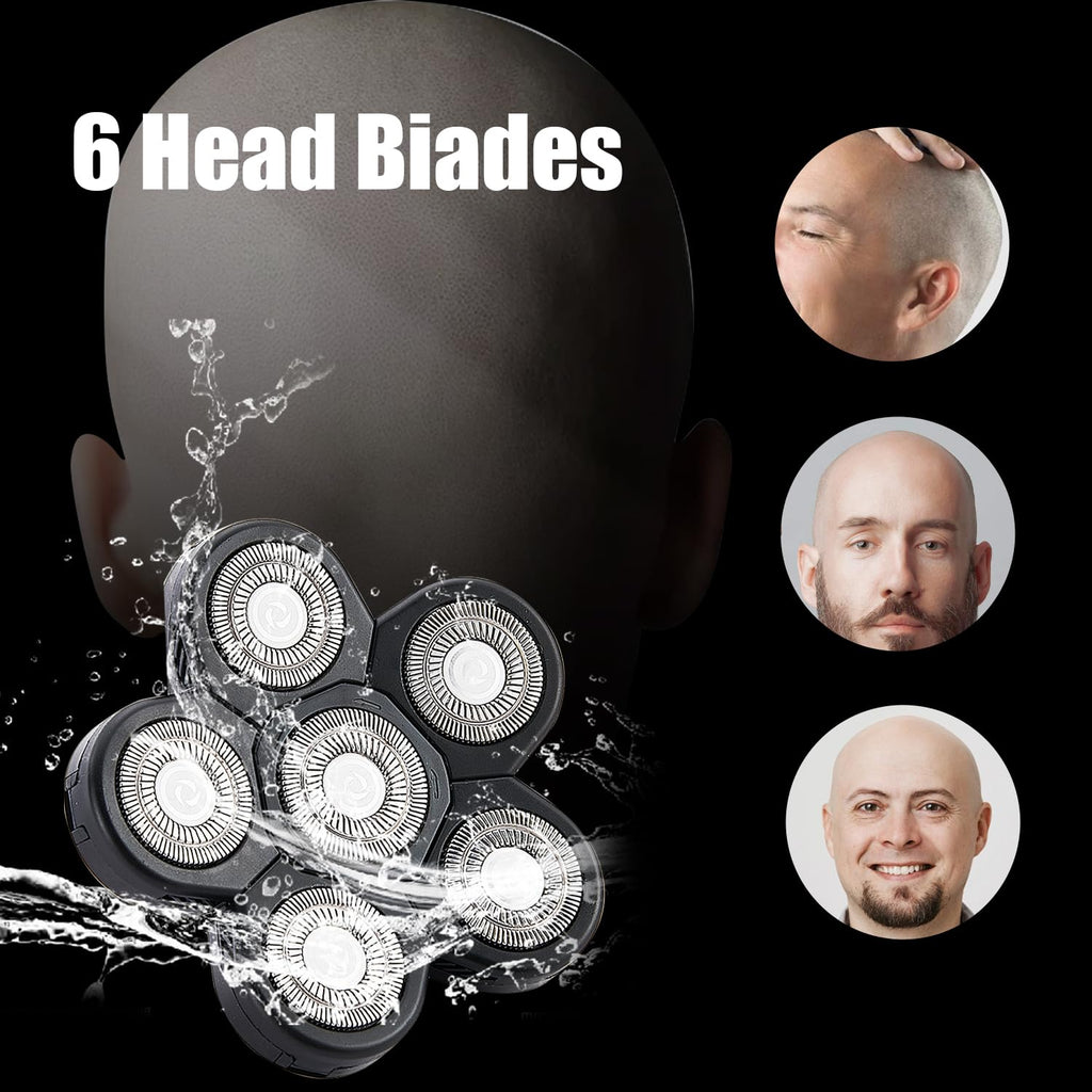 6 Head Shaver Replacement Razor Heads for Many Brands Bald Men's Electric Foil Shaver Replacement,Universal Shaver Replacement Blades for Electric Razor for Men Bald and Face,3Pack