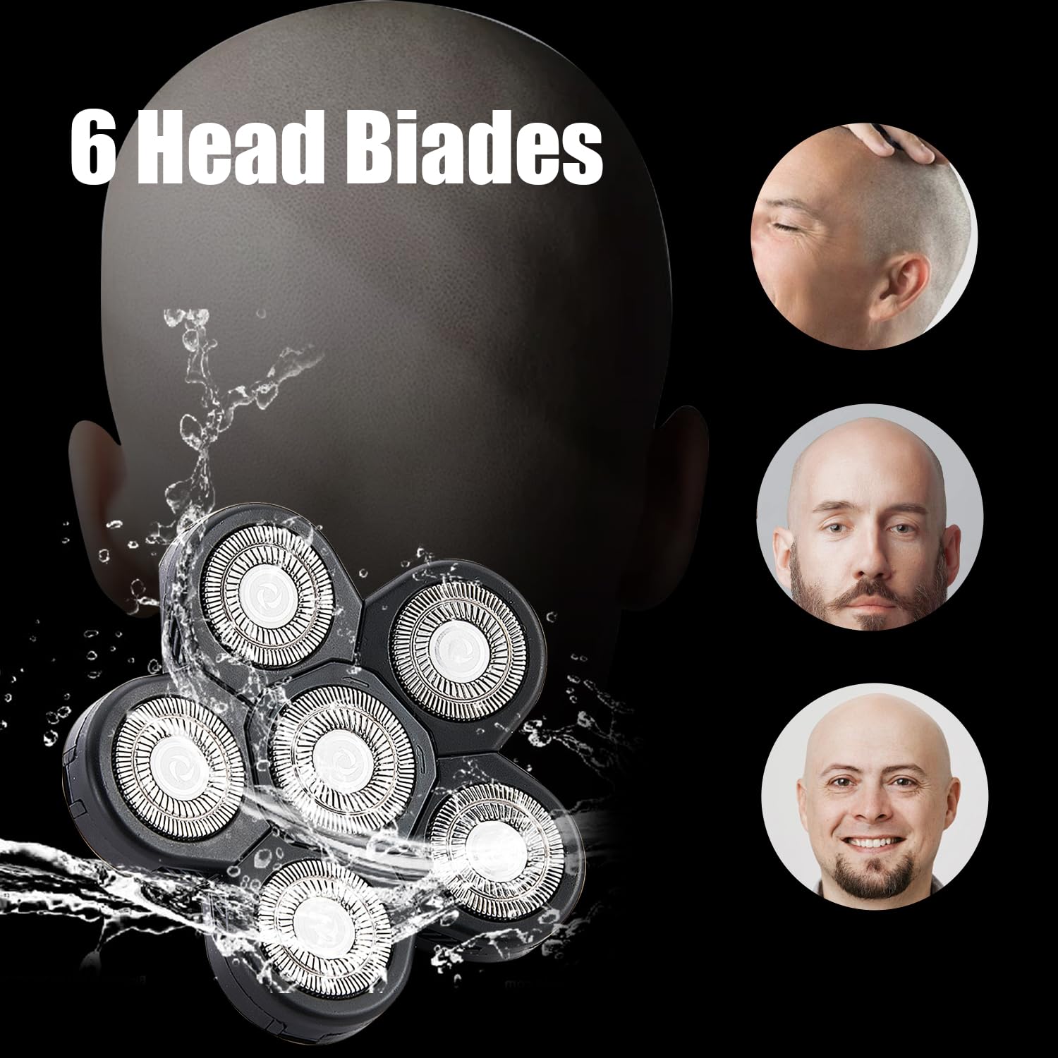 6 Head Shaver Replacement Razor Heads for Many Brands Bald Men's Electric Foil Shaver Replacement,Universal Shaver Replacement Blades for Electric Razor for Men Bald and Face,3Pack