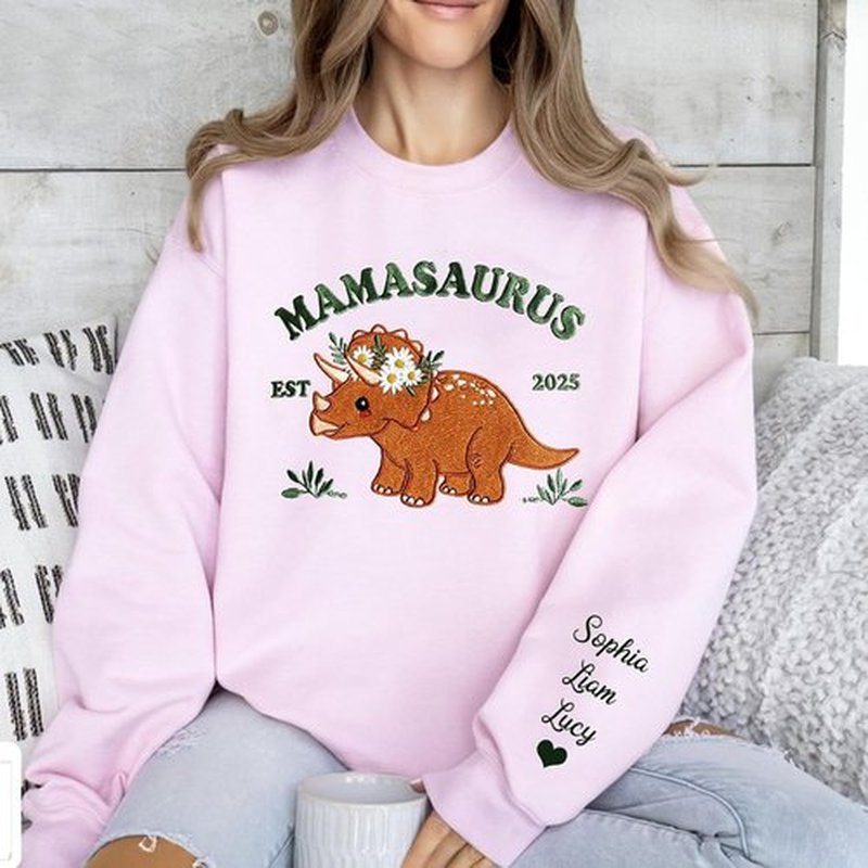 Noni Personalized Mamasaurus Sweatshirt - Custom Embroidery for Moms | Perfect Gift for Mother's Day