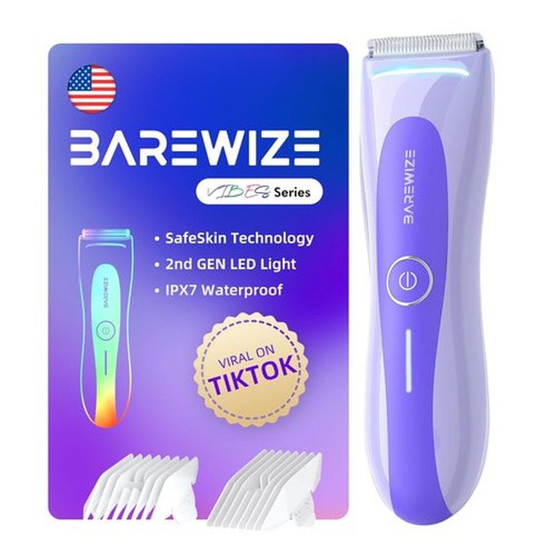 Skiennix Bikini Trimmer for Women - Electric Shaver with LED Light, IPX7 Waterproof, USB-C Rechargeable | Violet Haze