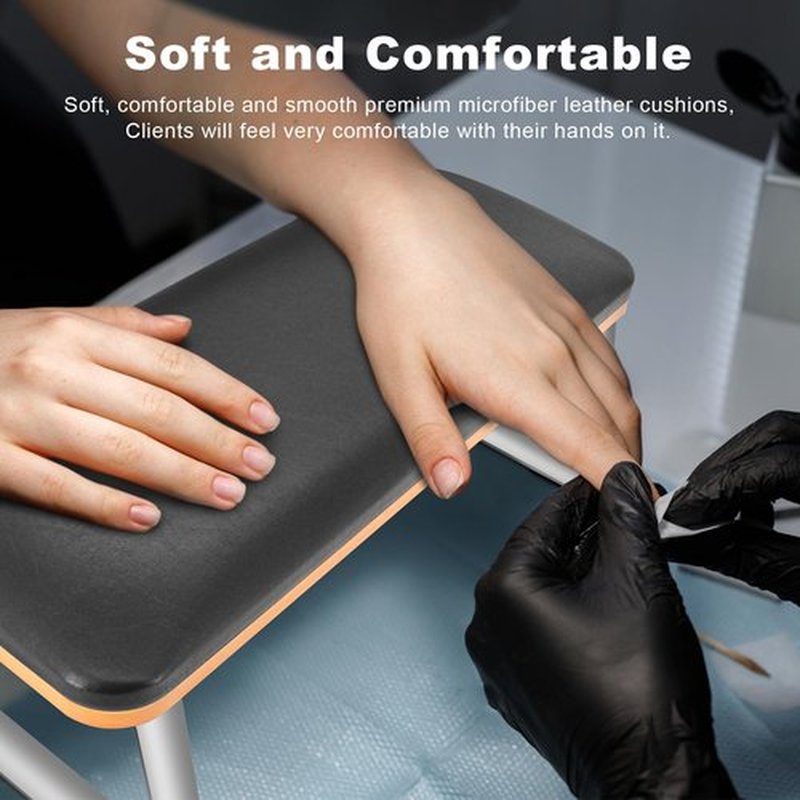 Big Arm Rest for Nails Tech, Sturdy Nail Arm Rest Manicure Hand Rest with Stainless Steel Legs
