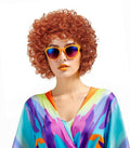 Traqur Women's short curly wig, 70s disco style afro wig, wig for Halloween cosplay and parties (Orange)