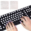 128Pcs Raised Keyboard Stickers for Long Nails with Letters, Soft Silicone Keyboard Bubbles for Women, Nail Art Typing Keycaps for Desktops (White, 128pcs)