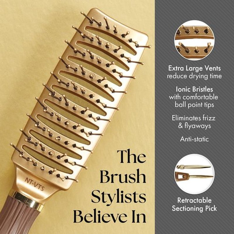 Olivia Garden Ceramic Ion Nano Thermic Hair Brush - Professional Styling Tool for All Hair Types