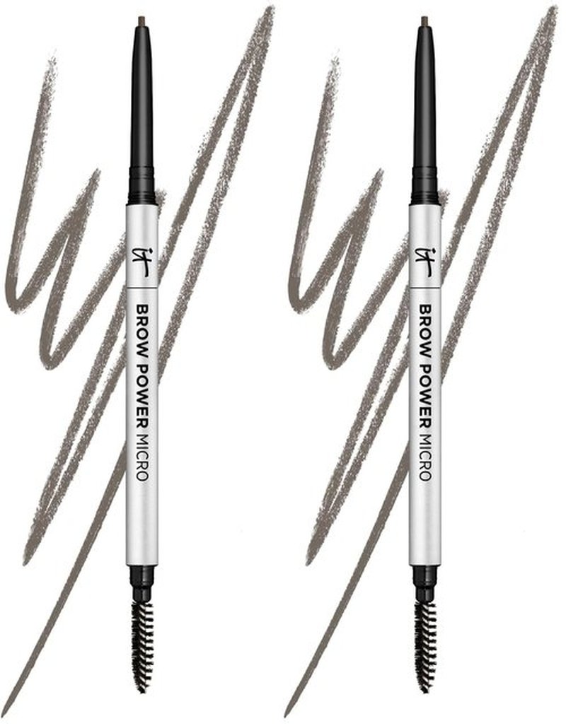 IT Cosmetics Brow Power Micro, Universal Taupe - Universal Eyebrow Pencil - Mimics the Look of Real Hair - Budge-Proof Formula - Built-in Spoolie - 0.017 oz (Pack of 2)