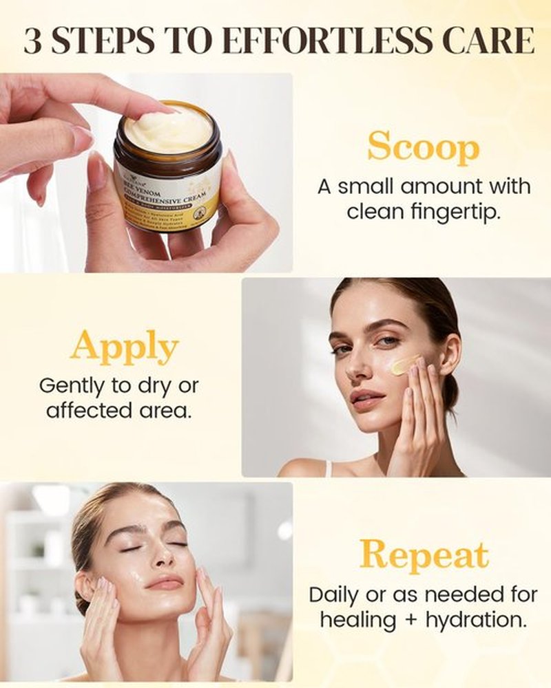 GAJUANR Bee Venom Moisturizing Cream, All-in-One Nourishing Moisturizer with Hyaluronic Acid, Firming & Hydrating Face and Body Cream, Natural Gentle Formula for All Skin Types (50g * 2PCS)