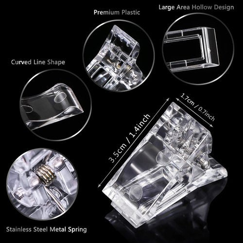 MIKIMIQI Dual Nail Forms Set Poly Gel Quick Building Kit, 120Pcs Stiletto Molds With 10Pcs Tips Clips, Clipper Trimmer, Dual-Ended Extension Gel Brush, File
