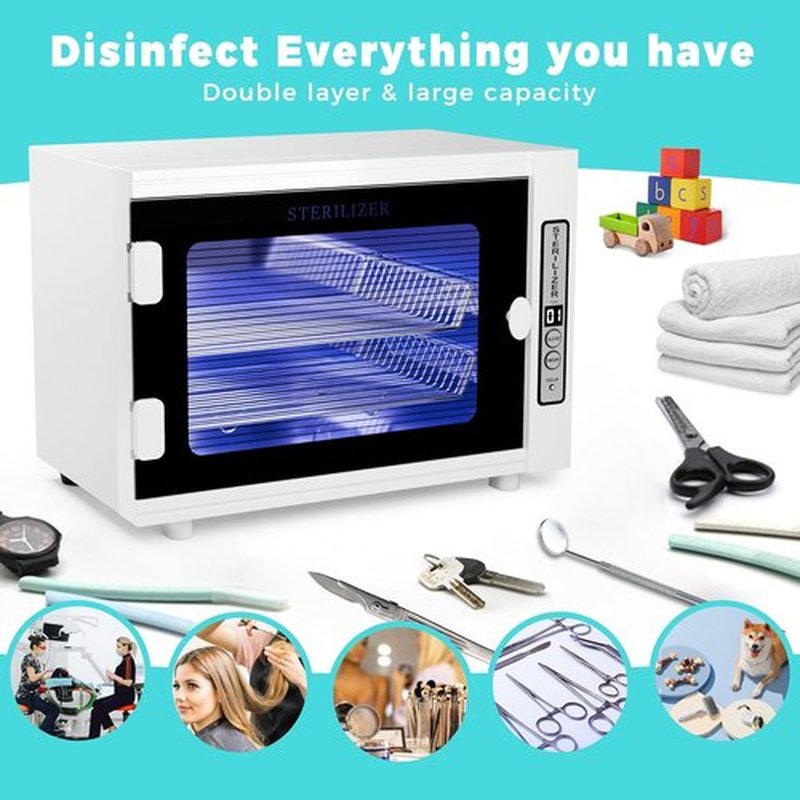 Rkazes Nail Tool Cabinet, 12L Large Capacity Sanitizer Cleaning Supplies, Multi-Functional Nail Cleaner Box Manicure Tool Cleaning Cabinet Equipment Sanitizing for Beauty, Nail Salon Tool, Toy, Towel