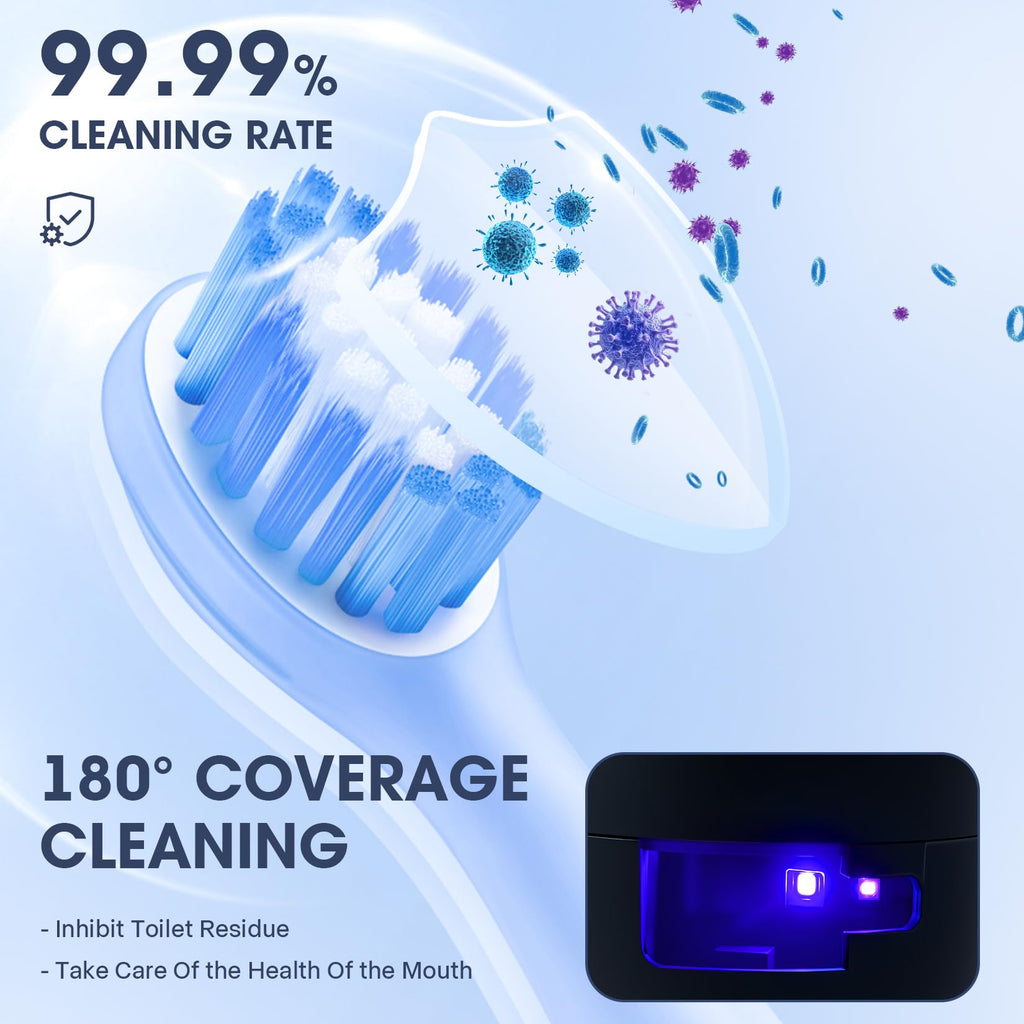 LXIANGN Toothbrush Holders Cleaner & Dryer for Bathroom,Wall Mounted Toothbrush Holder Case with LED Smart Screen,Toothbrush Cleaner with Auto Inductive Open/Close Cover for Home Travel (Black)
