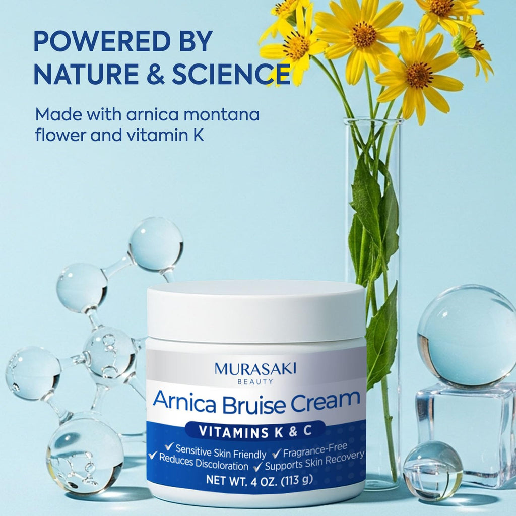 MURASAKI BEAUTY Arnica Bruise Cream for Thin & Sensitive Skin - Enriched with Arnica Montana & Vitamins K, C & E - Bruise Skin Daily Care for Teens, Adults & Seniors