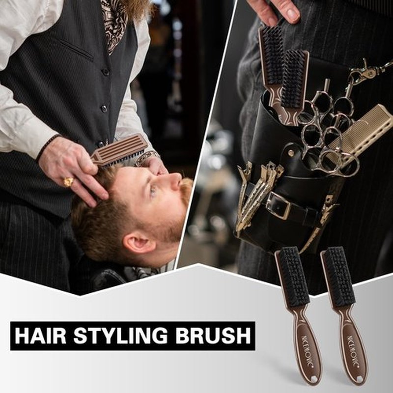 NICEMOVIC 20 Pcs Barber Clipper Cleaning & Duster Accessories, Mini Brushes for Blade Trimmer, Hair Styling Tool (Brown)