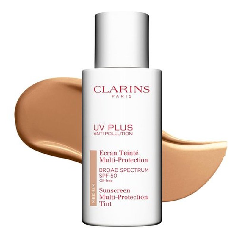 Clarins UV Plus Anti-Pollution Tinted Face Sunscreen - Broad Spectrum SPF 50 | Lightweight, Oil-Free Protection