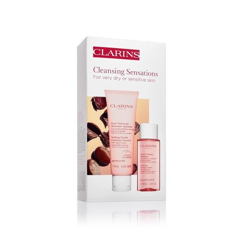 Clarins Soothing Gentle Foaming Cleanser - Cleanses & Balances | Organic Chamomile & Shea Butter | Soap-Free for Sensitive Skin