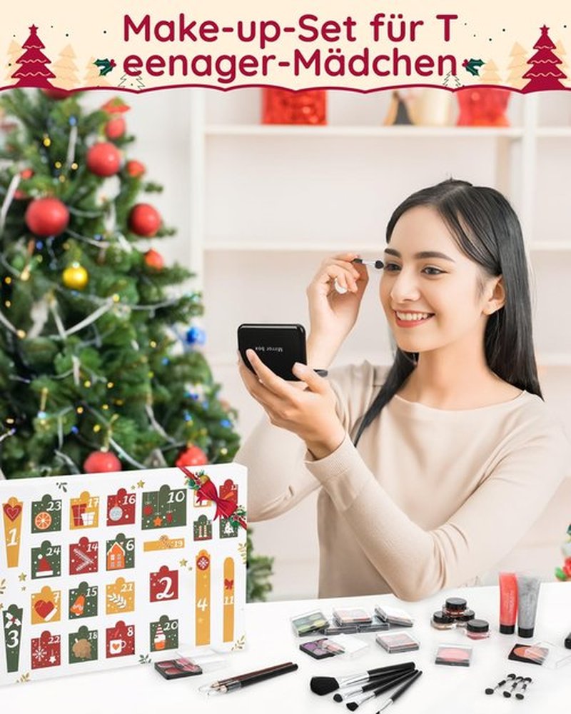 Gleamkid Makeup Advent Calendar 2026 for Teen Girls, 30pcs Advent Beauty Calendar, 24 Days Countdown Calendar Makeup Set, Gift Box for Tween Girls Make Up Kit