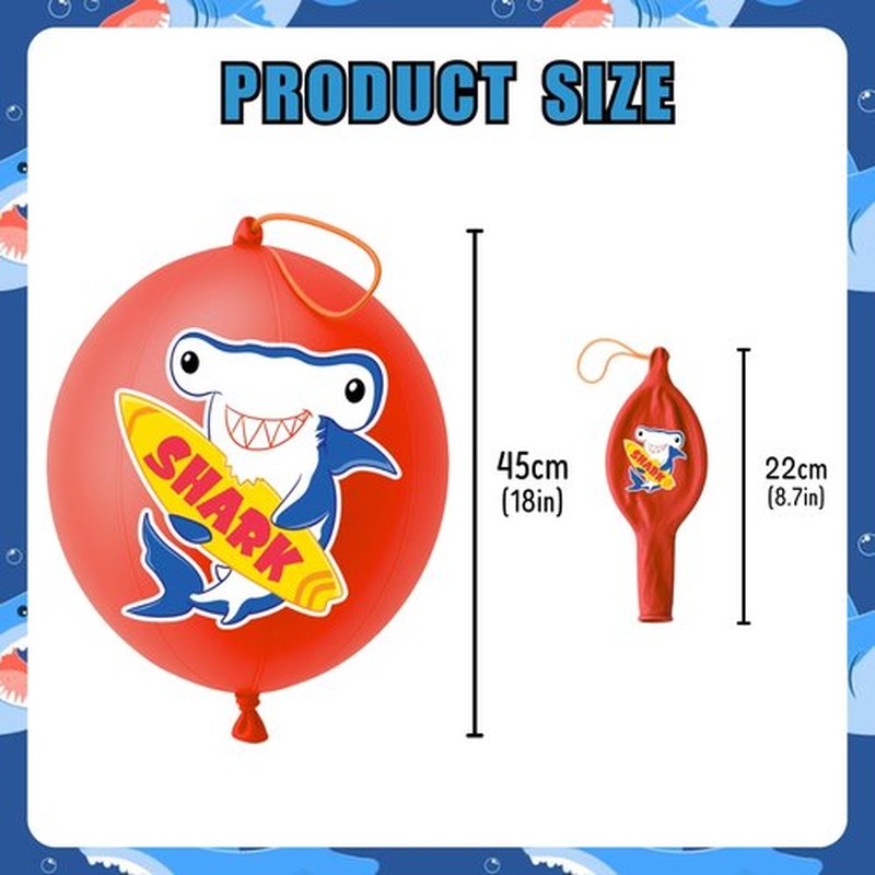72 PCS Shark Party Favors – 48 Pre-Cut Temporary Tattoos & 24 Shark Punch Balloons Themed Birthday Party Decorations Supplies Favors Gifts Goodie Bag Fillers Classroom Rewards for Boys Girls