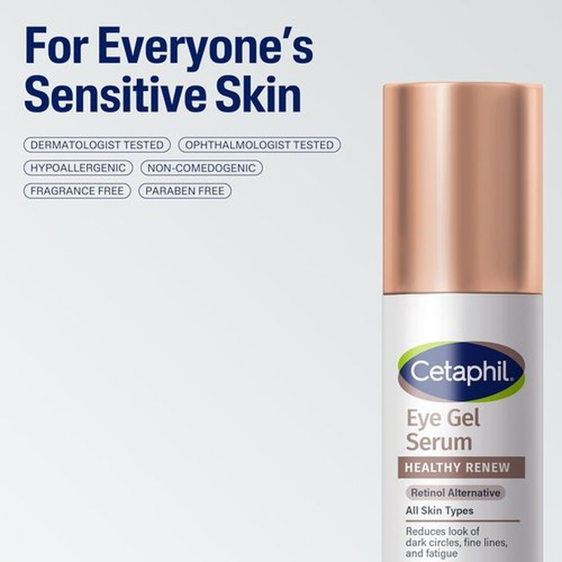 Cetaphil Hydrating Eye Gel Serum - 24Hr Anti-Aging Cream for Dark Circles & Wrinkles | 0.5 Oz