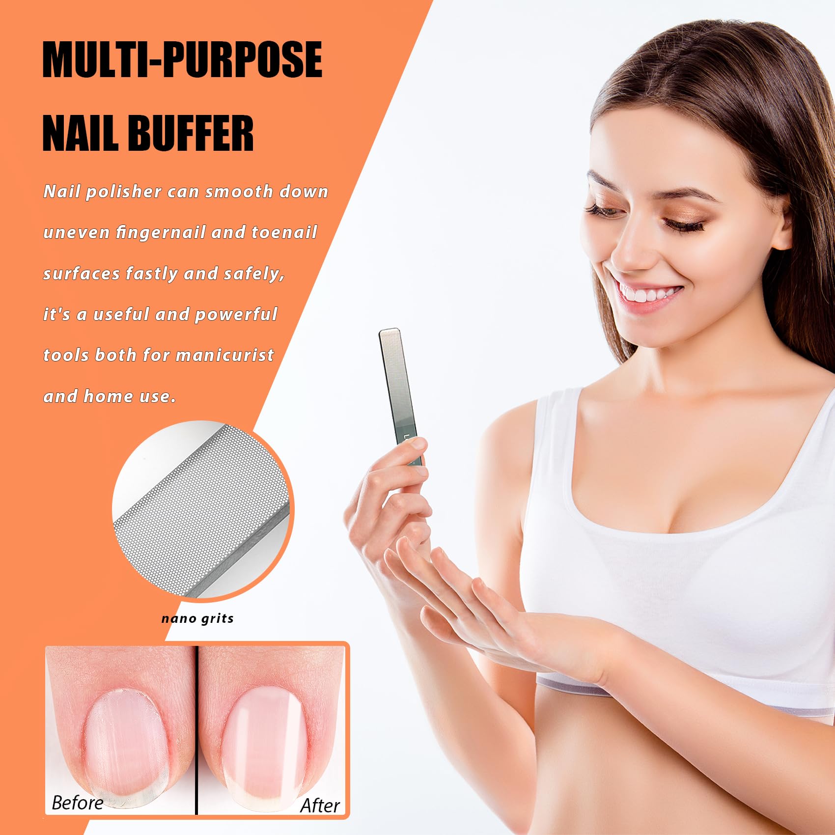 Angled Head Large Toenails Clippers for Seniors, Nail Clipper for Thick Toenails and Fingernails, Nail Cutter with Catcher, Nano Glass Nail Buffer, Gifts for Stocking Stuffers Men Women